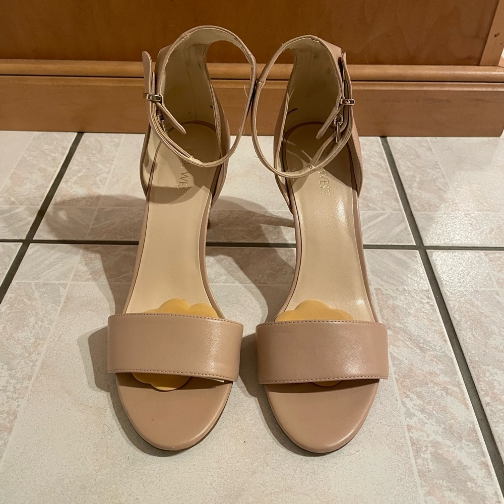 Nine West Nude Ankle Strap Heels